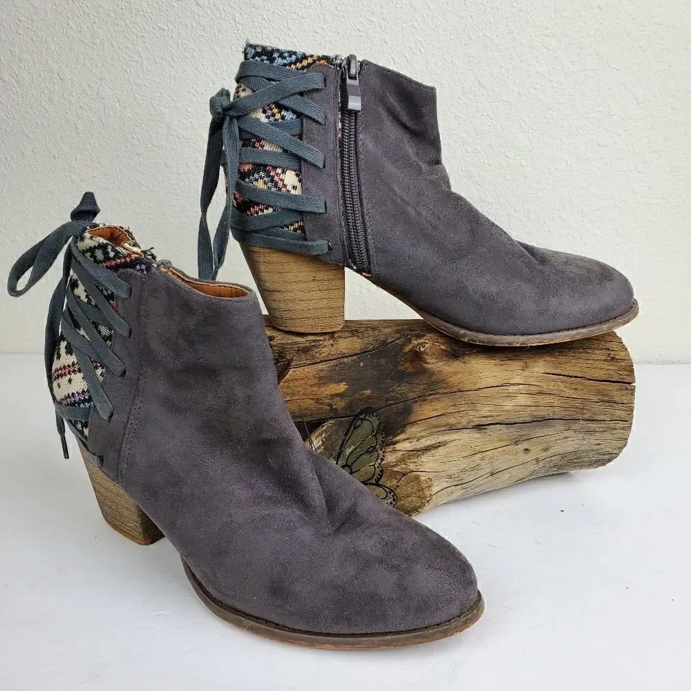 Corrina bobo western style booties faux leather